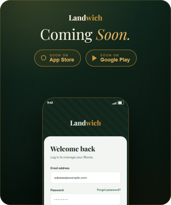Landwich mobile app coming soon to iOS and Android